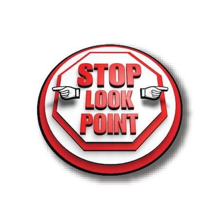 Ergomat 12in CIRCLE SIGNS - Stop Look Point DSV-SIGN 144 #1813 -UEN